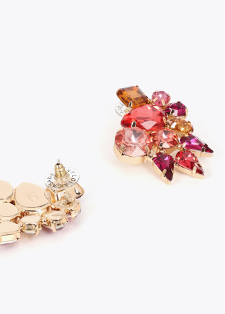 Boucles d'Oreilles Maxi Cristaux Multicolores