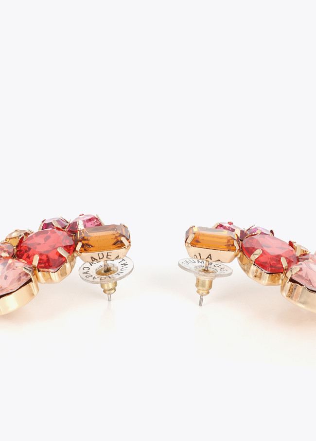 Boucles d'Oreilles Maxi Cristaux Multicolores