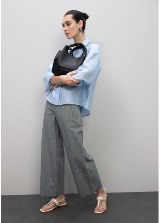 Small Crossbody Bag with Braided Handle Metallic Details