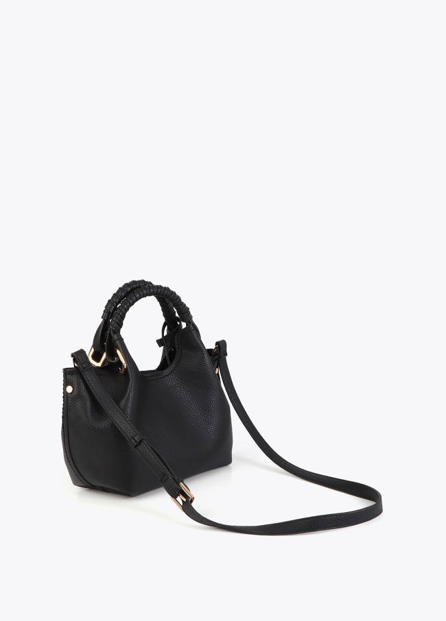 Bolsa transversal pequena com alça trançada...