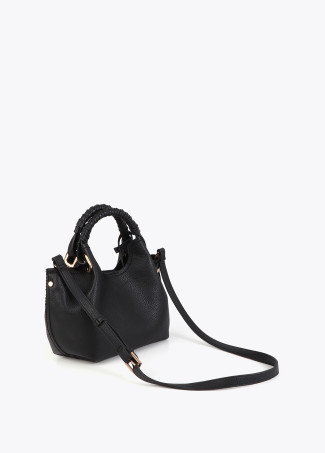 Small Crossbody Bag with Braided Handle Metallic Details