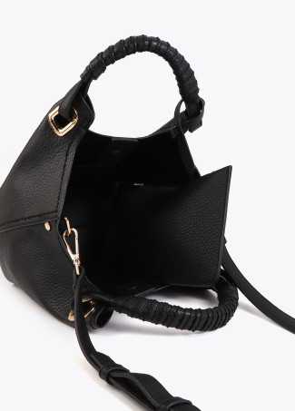 Small Crossbody Bag with Braided Handle Metallic Details