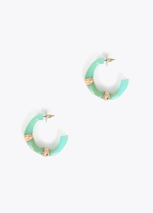 Bamboo Effect Hoop Earrings