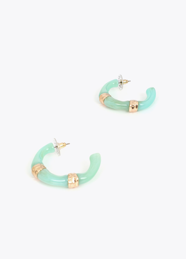 Bamboo Effect Hoop Earrings