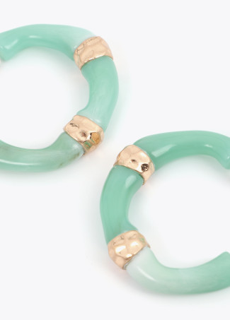 Bamboo Effect Hoop Earrings