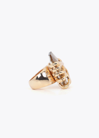 Maxi Crystal Ring with Metal Detail
