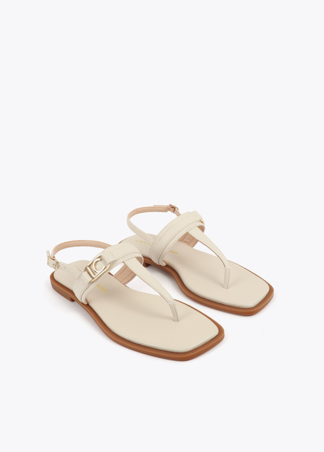 Sandale plate avec bride de pied et boucle logo