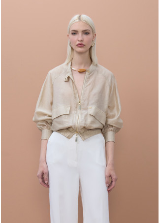 Blouson Bomber avec Manches Raglan et Poches