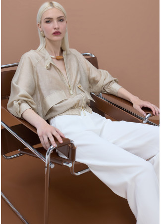 Bomber Jacket with Raglan Sleeves and Pockets