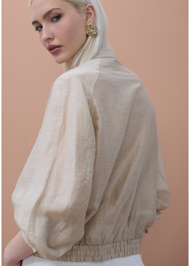 Blouson Bomber avec Manches Raglan et Poches