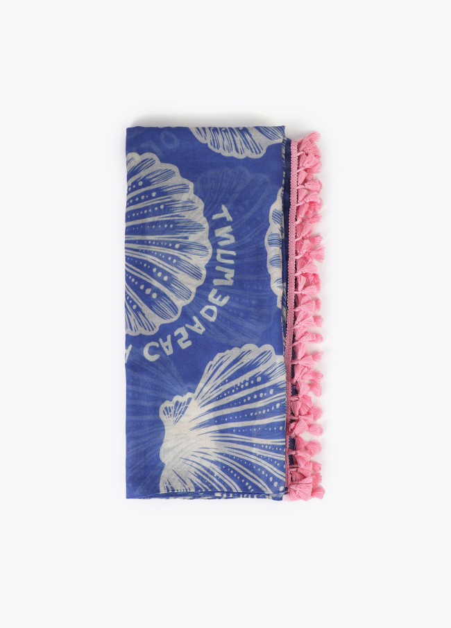 Shell Print Sarong with Tassels