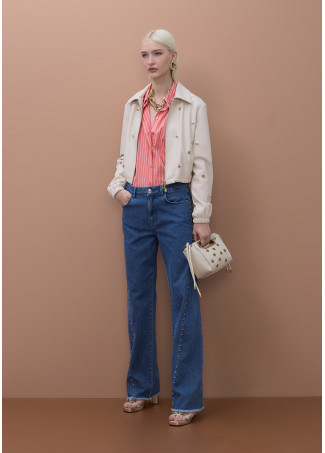 Blouson à clous en simili cuir