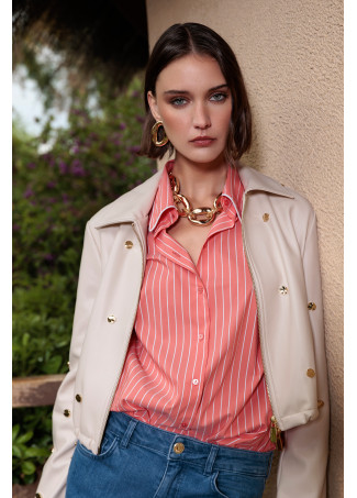 Studded Faux Leather Jacket