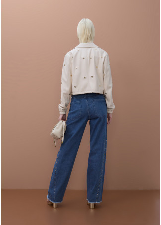 Blouson à clous en simili cuir