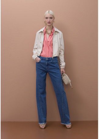 Blouson à clous en simili cuir