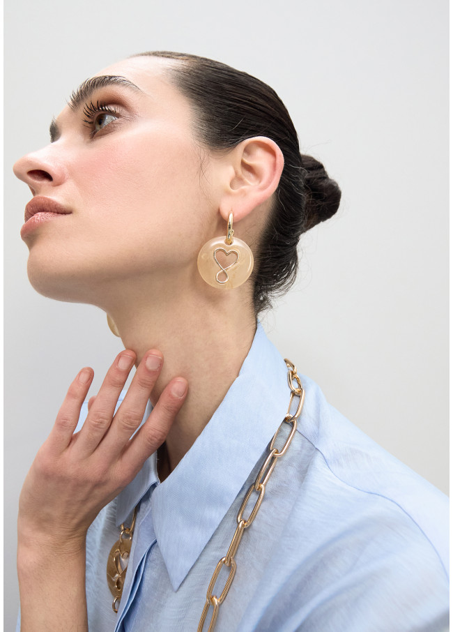 Boucle d'oreille avec Médaillon Acrylique...