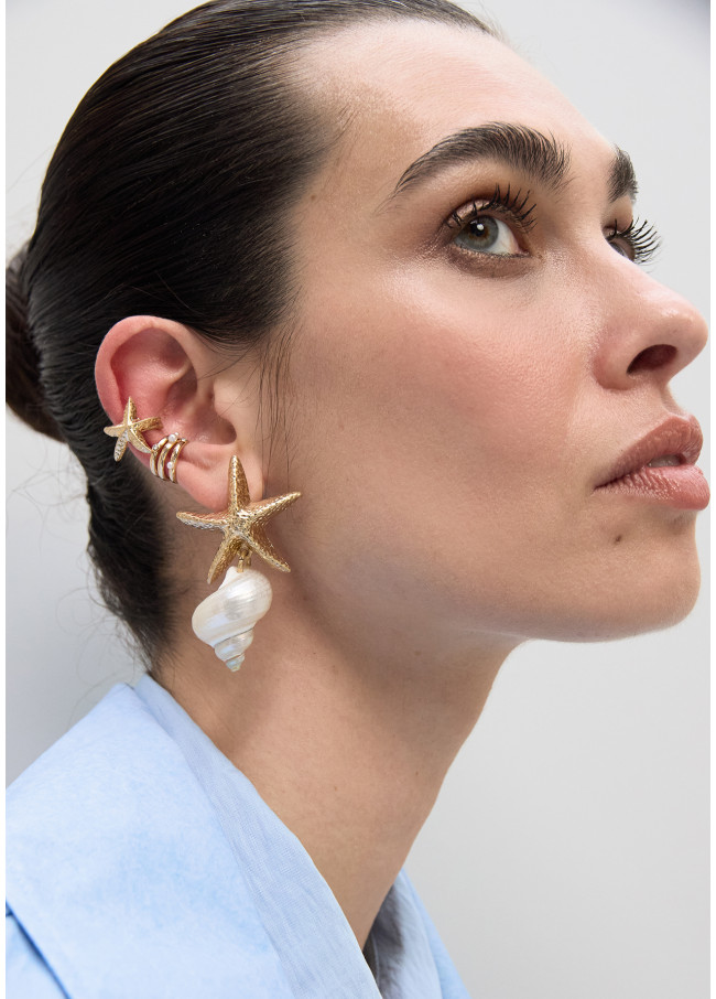 Pearls and Crystals Combined Ear Cuff