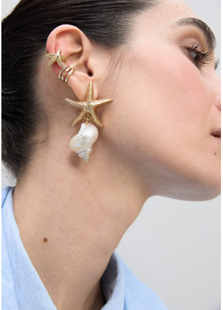 Pearls and Crystals Combined Ear Cuff