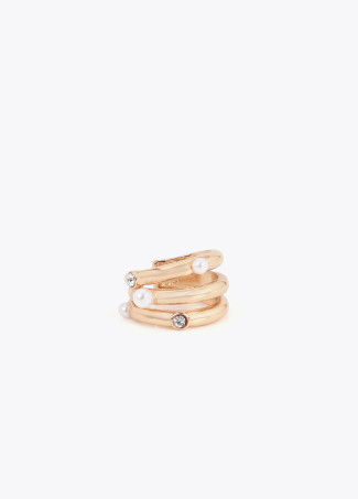 Ear cuff combinato perle e cristalli