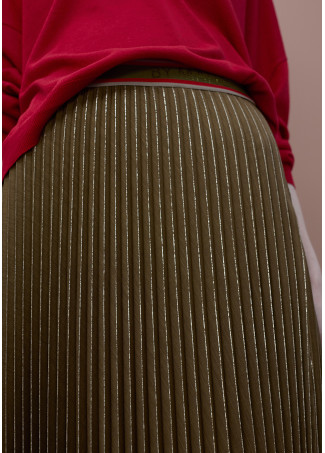 Metallic Pleated Skirt