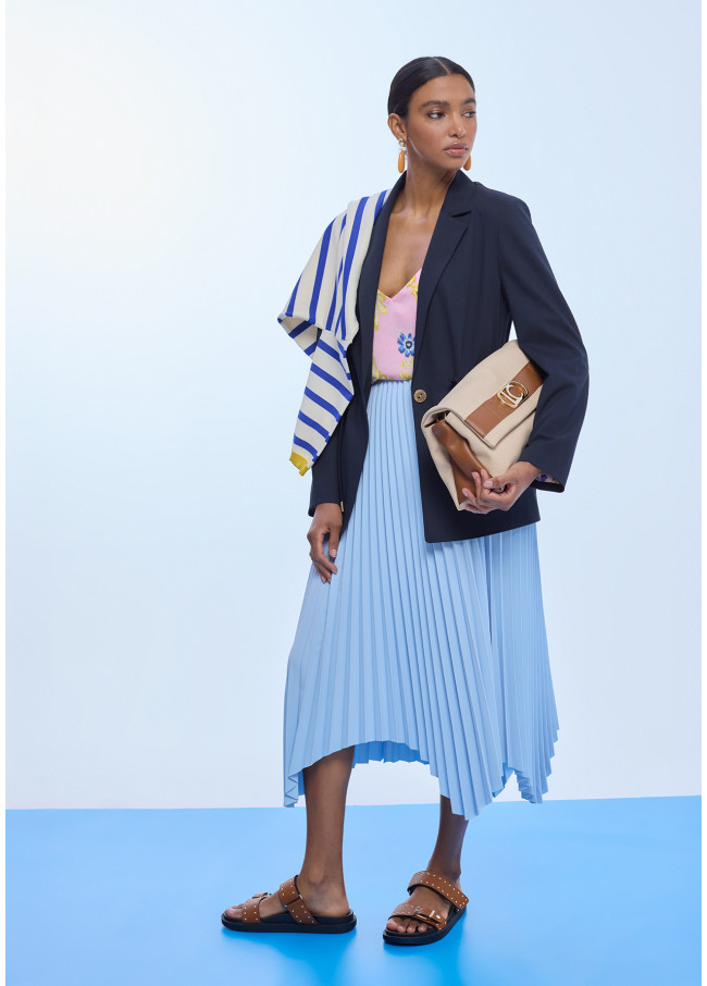 Canvas and Faux Leather Flap Crossbody