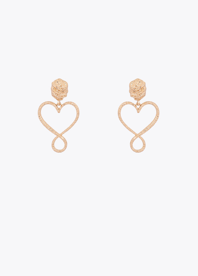 Hammered Infinity Heart Earrings