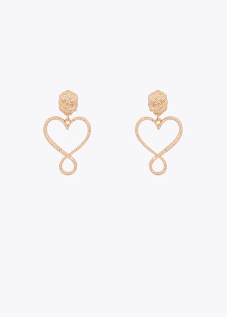 Hammered Infinity Heart Earrings