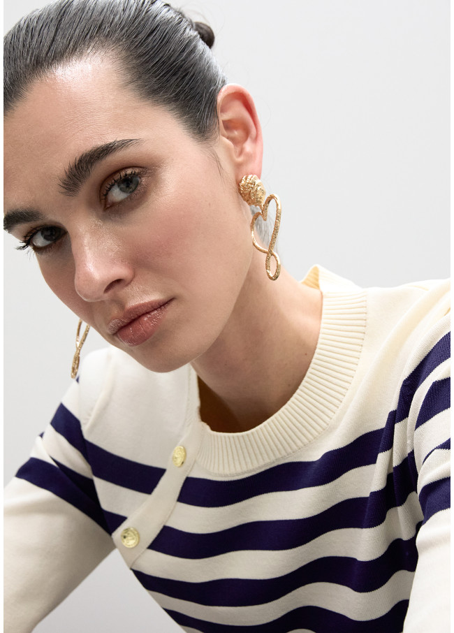 Hammered Infinity Heart Earrings