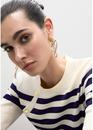 Boucles d'Oreilles Cœur Infini Martelé