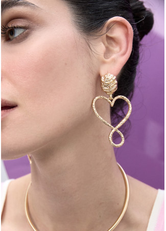 Boucles d'Oreilles Cœur Infini Martelé