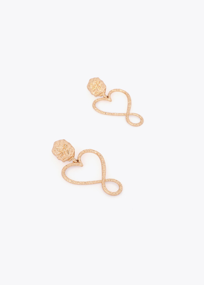 Boucles d'Oreilles Cœur Infini Martelé