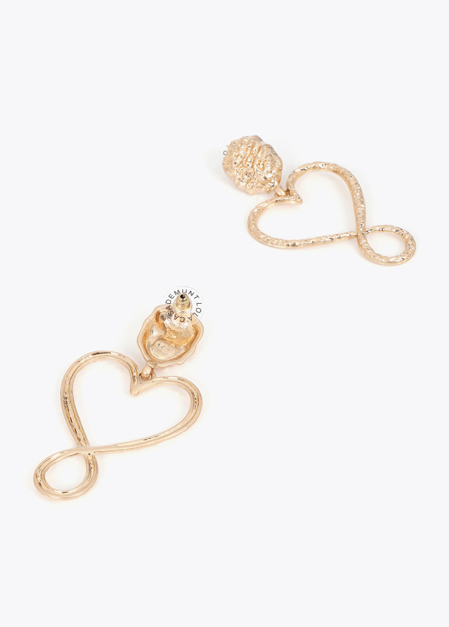 Boucles d'Oreilles Cœur Infini Martelé