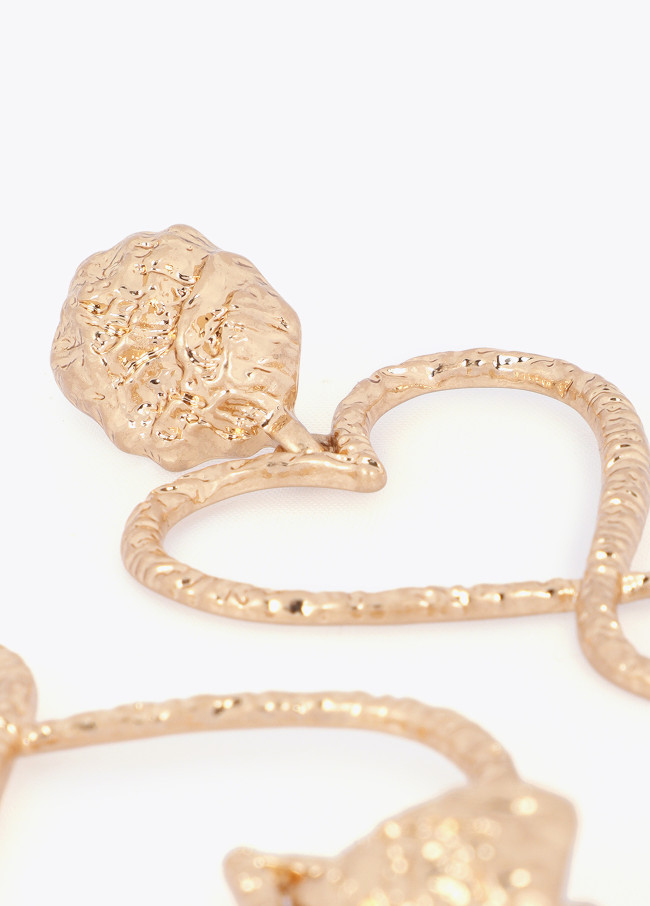 Hammered Infinity Heart Earrings