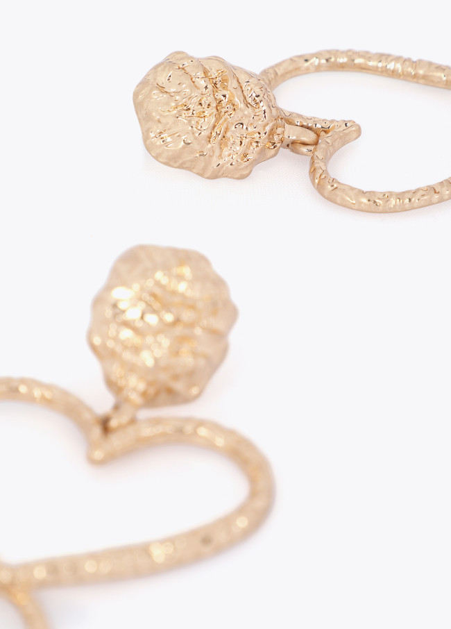 Boucles d'Oreilles Cœur Infini Martelé