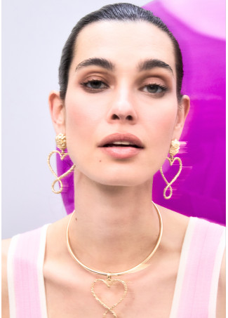 Choker Coração Infinito Martelado