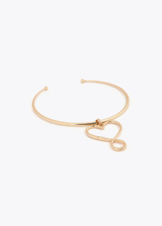 Hammered Texture Infinity Heart Choker