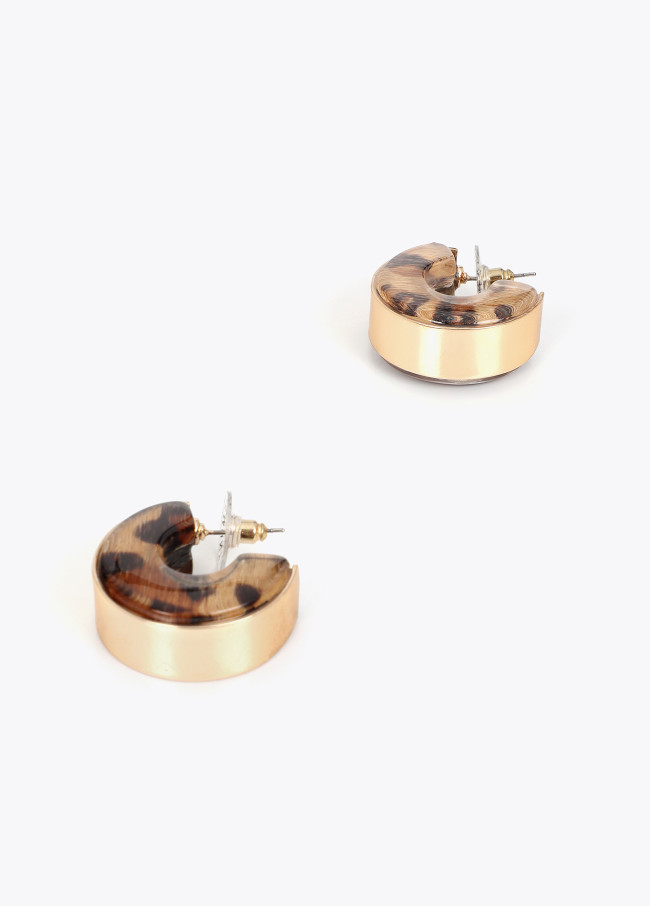 Aros combinados metal y animal print