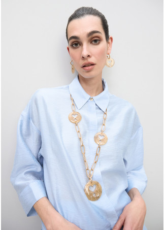 Long Acrylic Necklace with Personalized Medallions