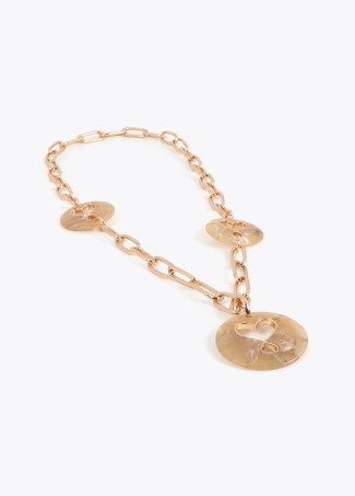 Long Acrylic Necklace with Personalized Medallions