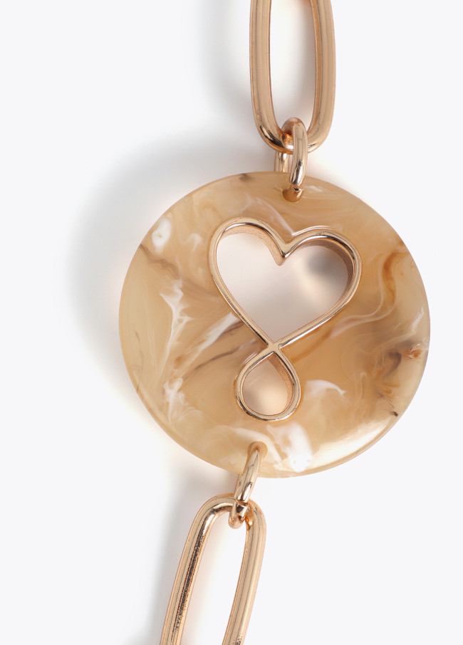 Long Acrylic Necklace with Personalized Medallions