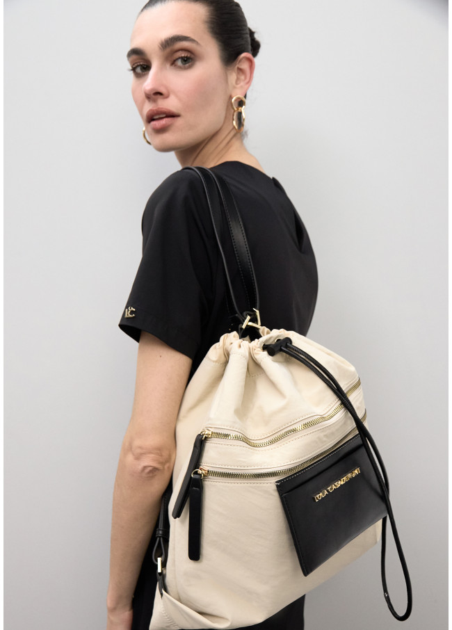 Zaino combinato in nylon e PU