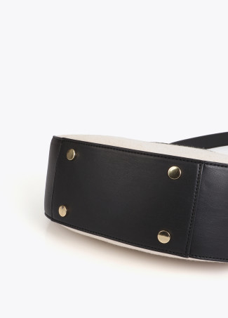 Hobo efecto piel y canvas bicolor