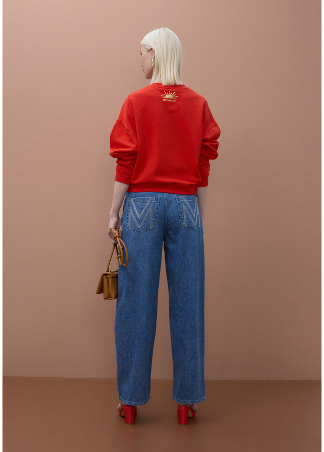 Pantalon Wideleg M brodé poche