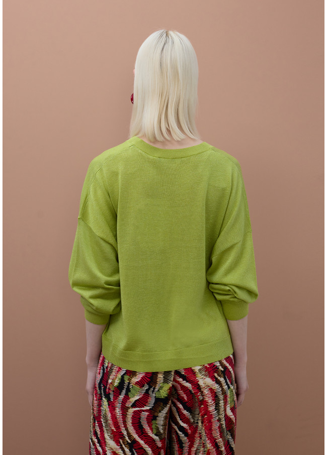 Tone Lurex V-Neck Sweater