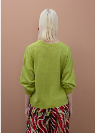 Tone Lurex V-Neck Sweater