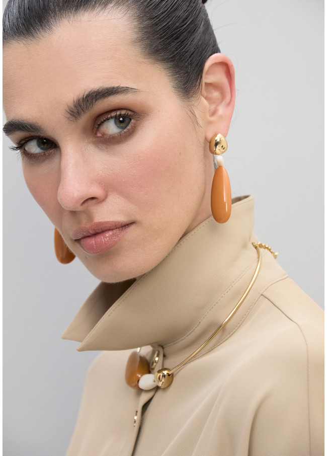 Boucles d'oreilles combinées résine bicolore