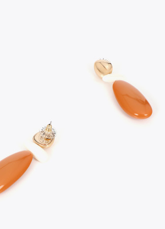 Boucles d'oreilles combinées résine bicolore