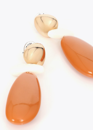 Pendientes combinados resina bicolor