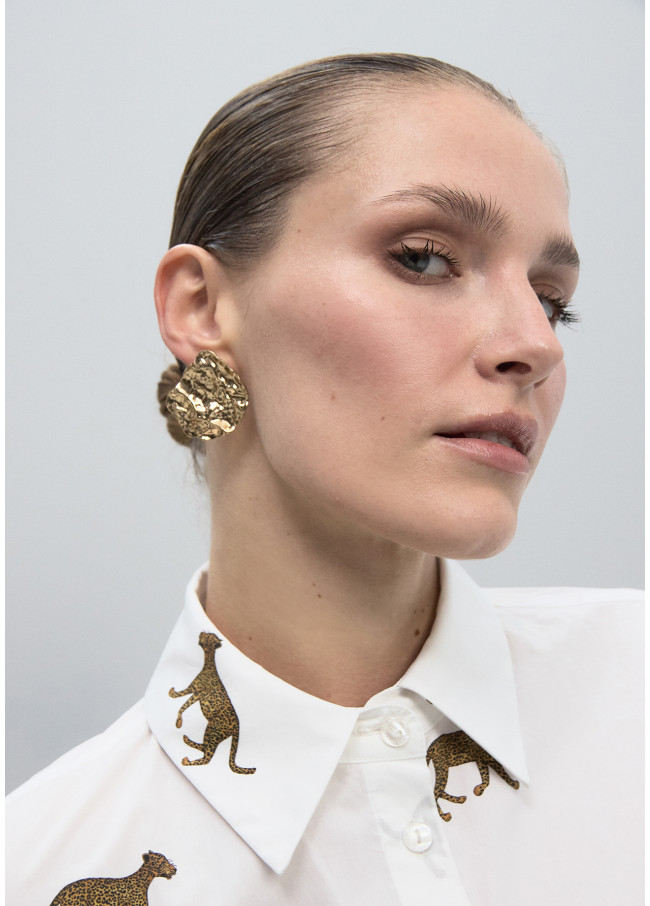 Textured Gold Irregular Earrings