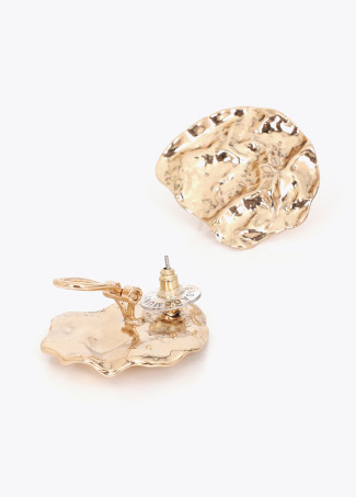 Boucles d'oreilles irrégulières en or texturé
